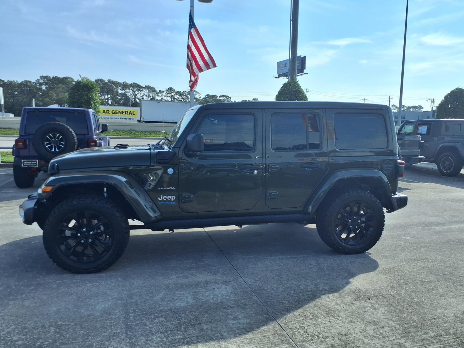 2021 Jeep Wrangler Unlimited Sahara 4xe Sarge Green Clearcoat at League City CDJR