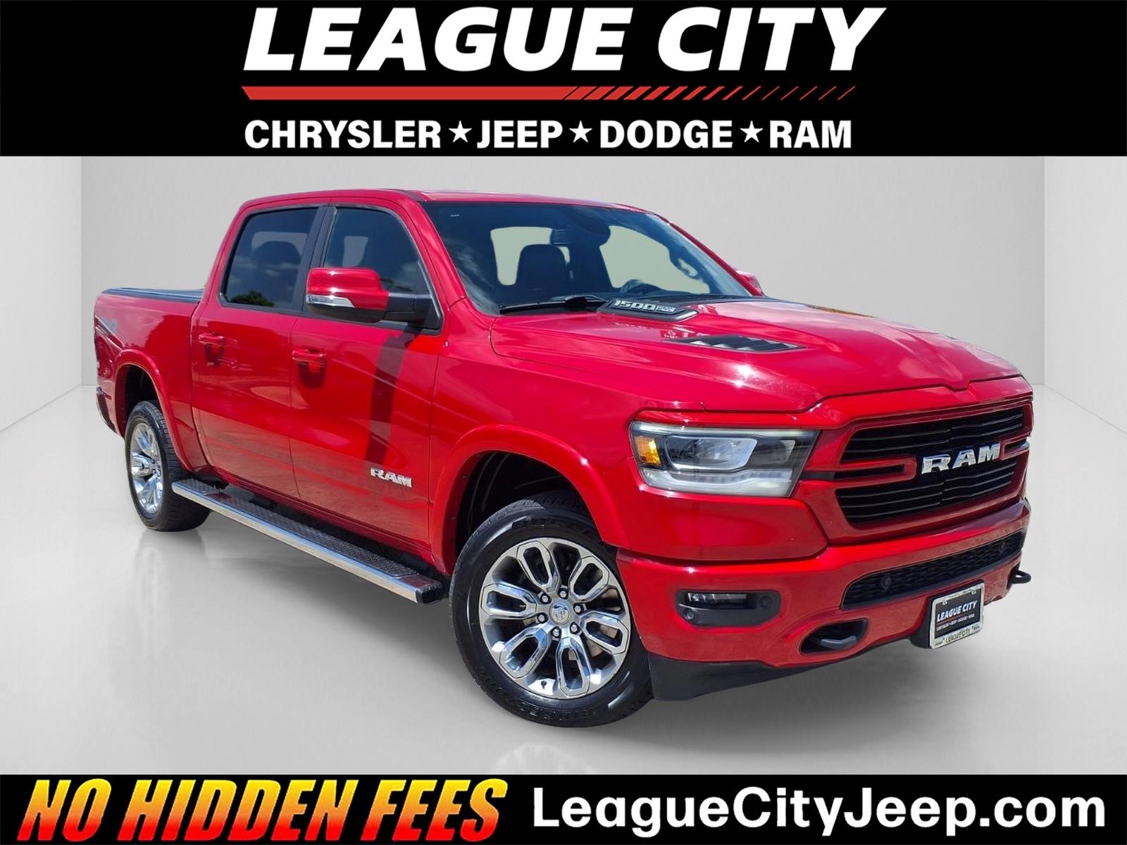 2020 RAM 1500 Laramie Flame Red Clearcoat at League City CDJR