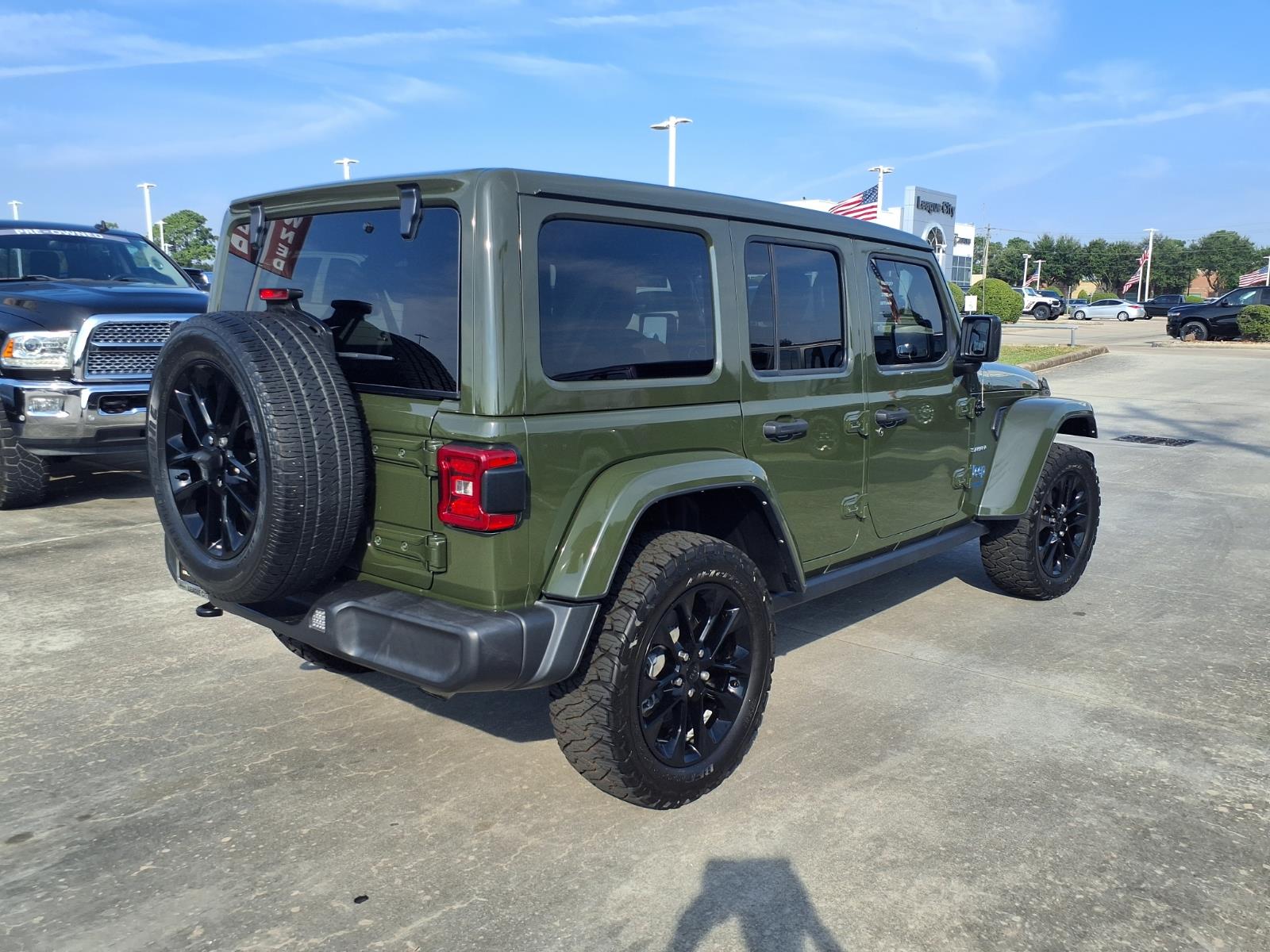 2021 Jeep Wrangler Unlimited Sahara 4xe Sarge Green Clearcoat at League City CDJR