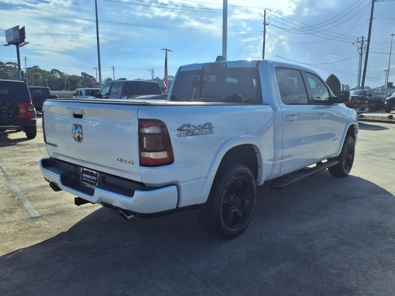 2020 RAM 1500 Laramie Ivory White Tri-Coat Pearlcoat at League City CDJR