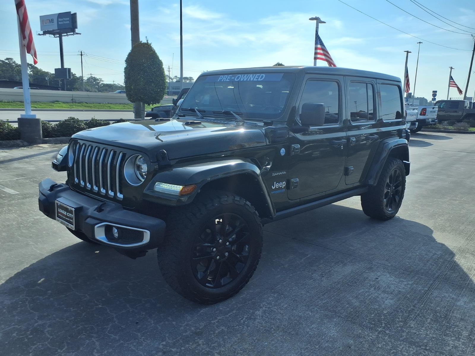 2021 Jeep Wrangler Unlimited Sahara 4xe Sarge Green Clearcoat at League City CDJR