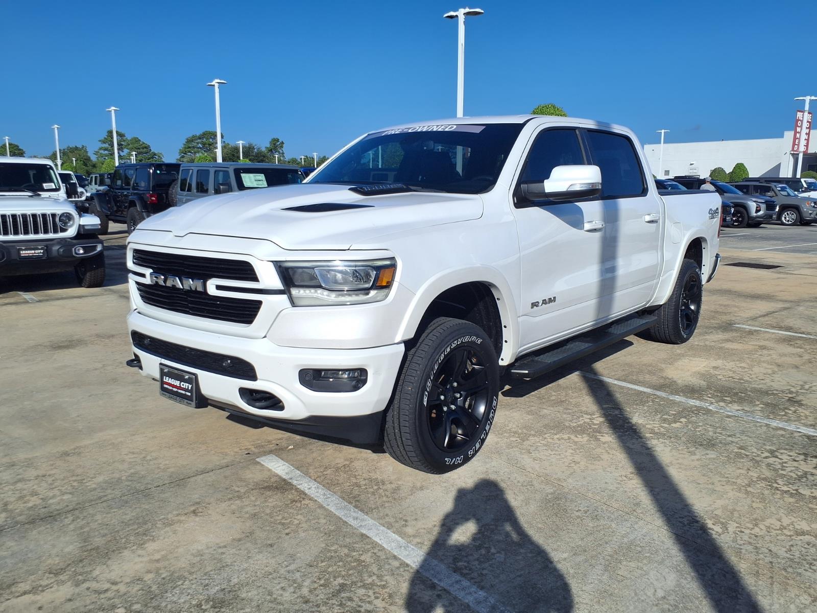 2020 RAM 1500 Laramie Ivory White Tri-Coat Pearlcoat at League City CDJR