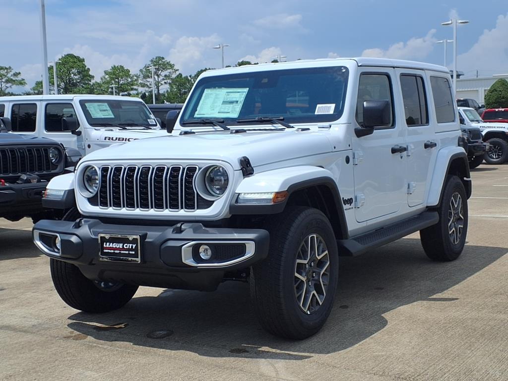 2025 Jeep Wrangler Sahara Bright White Clearcoat at League City CDJR