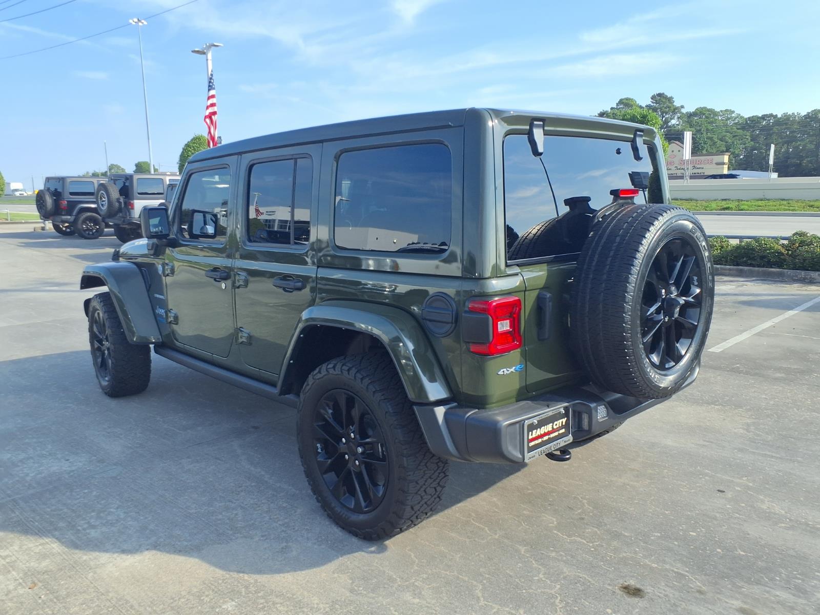 2021 Jeep Wrangler Unlimited Sahara 4xe Sarge Green Clearcoat at League City CDJR