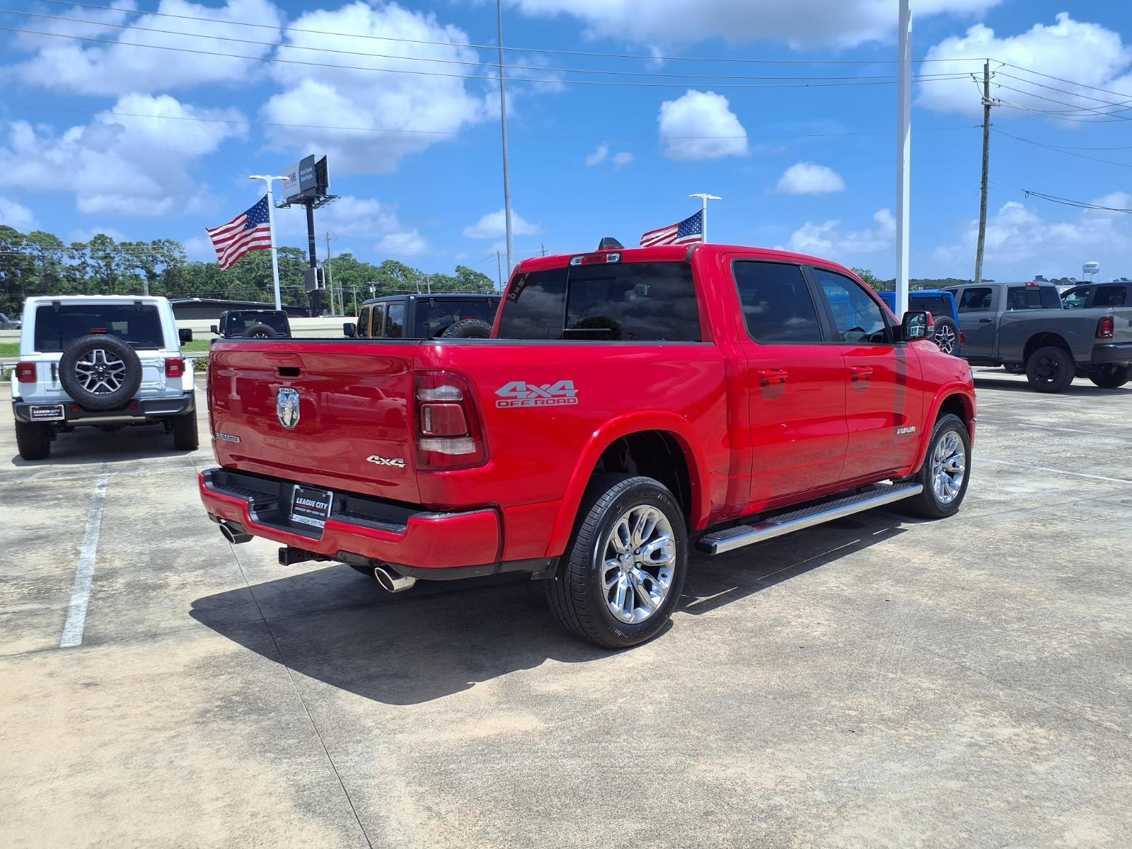 2020 RAM 1500 Laramie Flame Red Clearcoat at League City CDJR