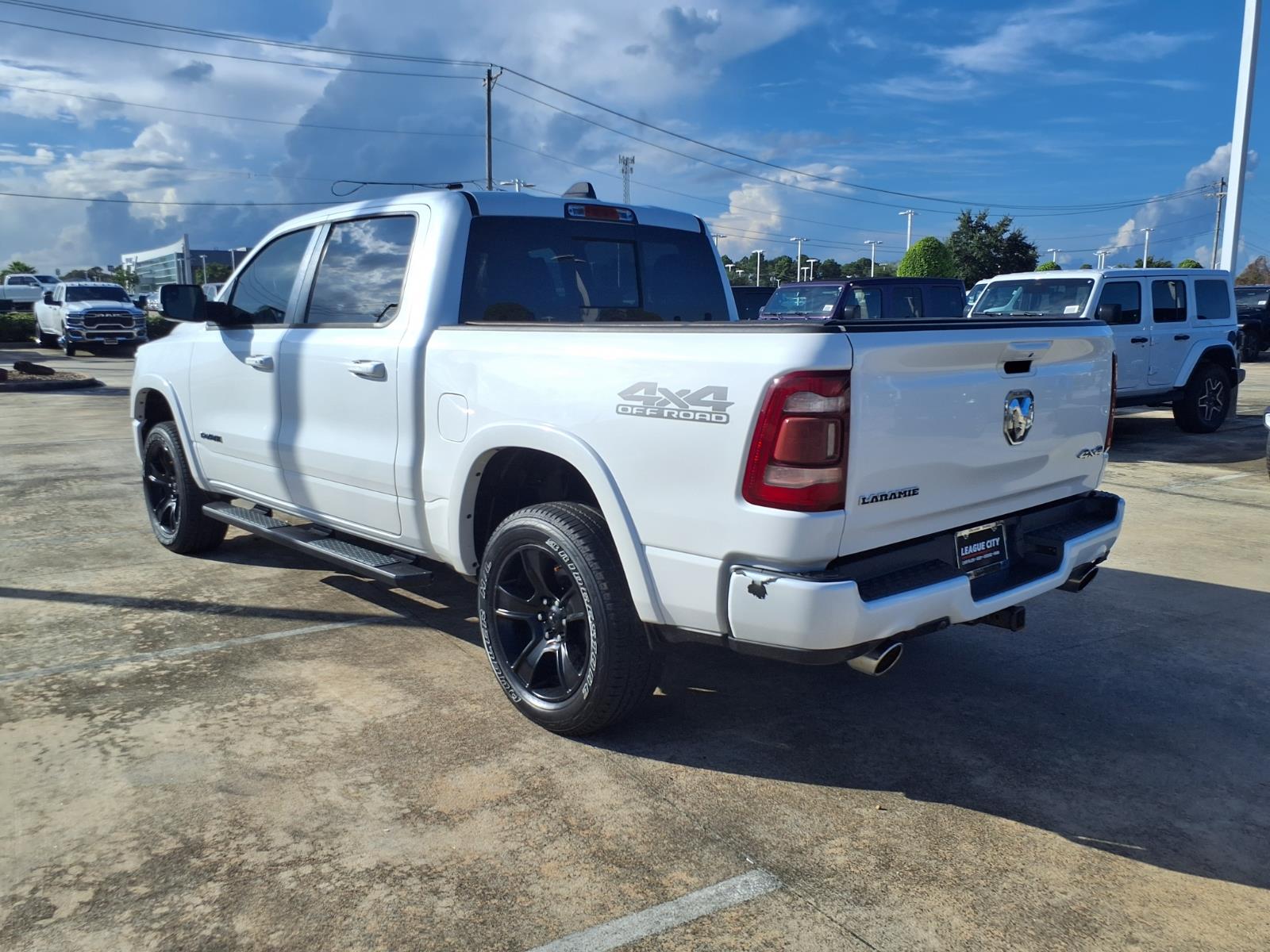 2020 RAM 1500 Laramie Ivory White Tri-Coat Pearlcoat at League City CDJR
