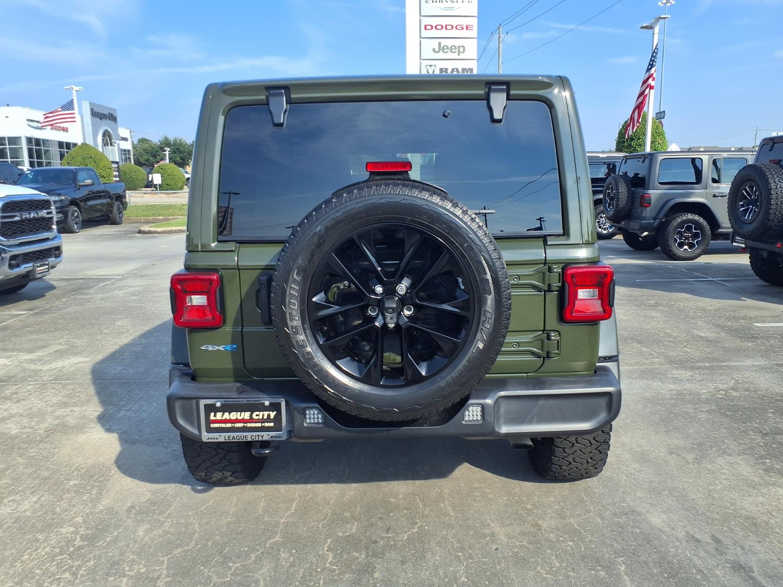 2021 Jeep Wrangler Unlimited Sahara 4xe Sarge Green Clearcoat at League City CDJR