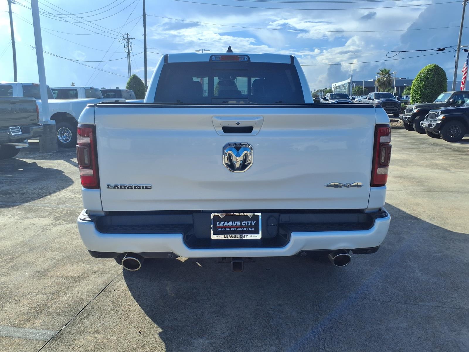 2020 RAM 1500 Laramie Ivory White Tri-Coat Pearlcoat at League City CDJR