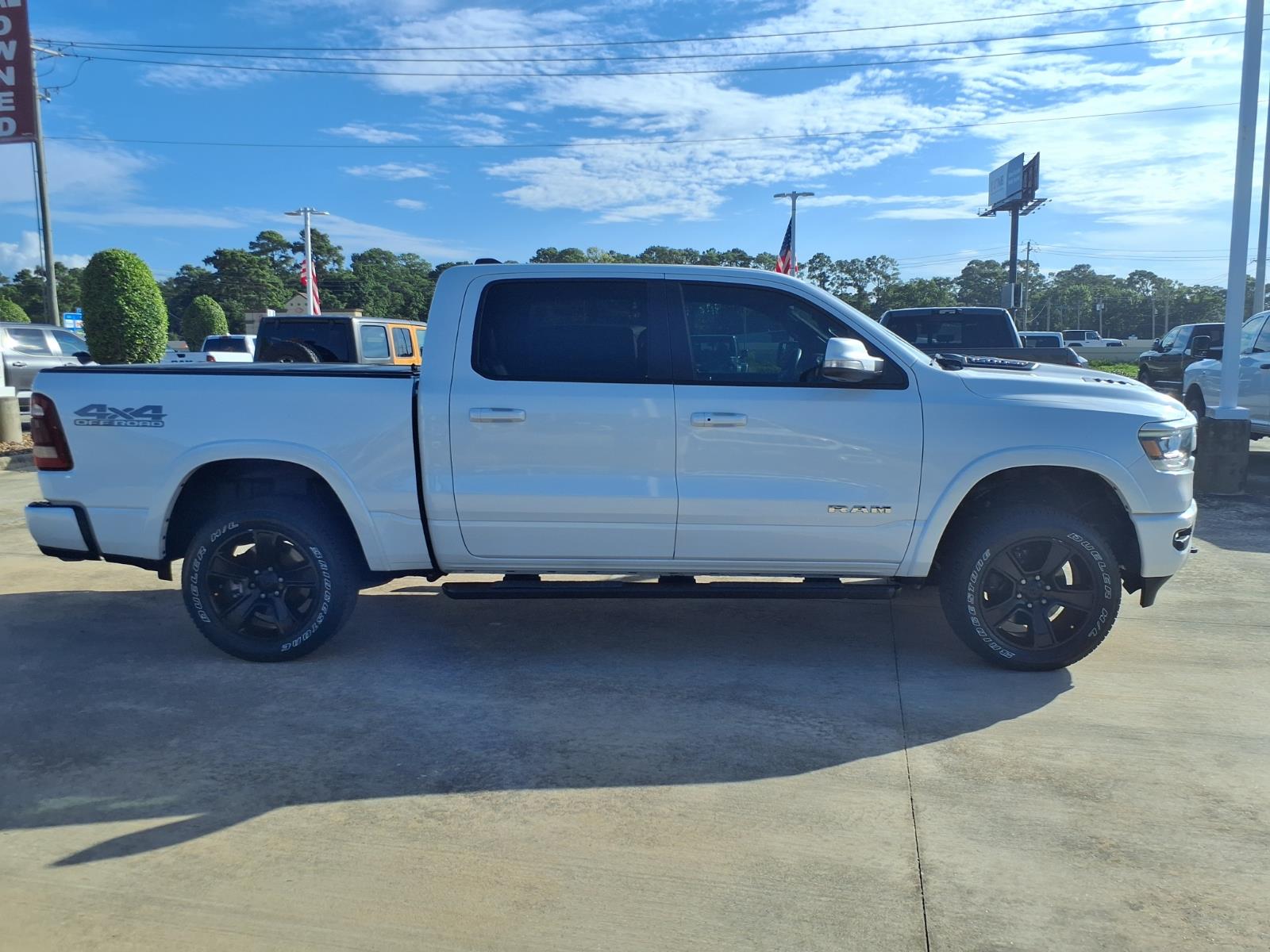 2020 RAM 1500 Laramie Ivory White Tri-Coat Pearlcoat at League City CDJR