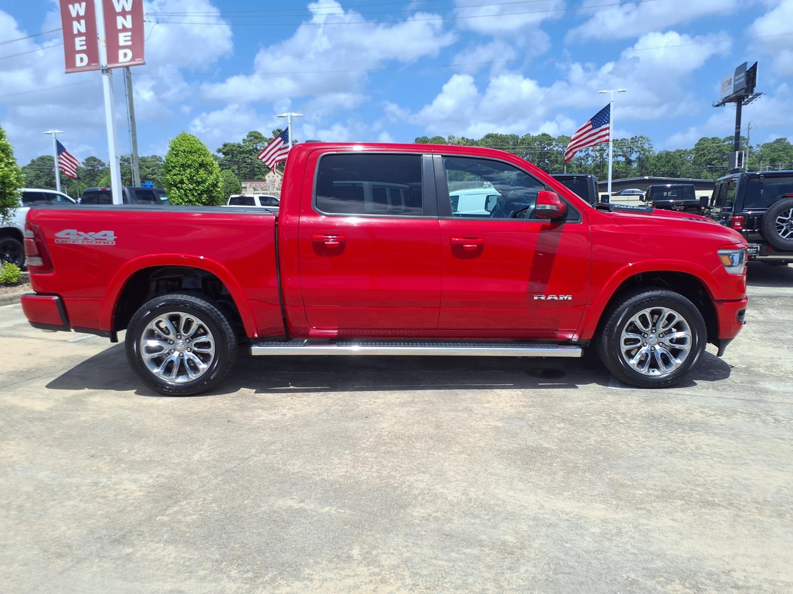 2020 RAM 1500 Laramie Flame Red Clearcoat at League City CDJR