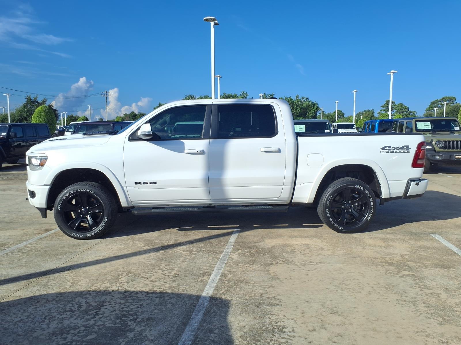 2020 RAM 1500 Laramie Ivory White Tri-Coat Pearlcoat at League City CDJR