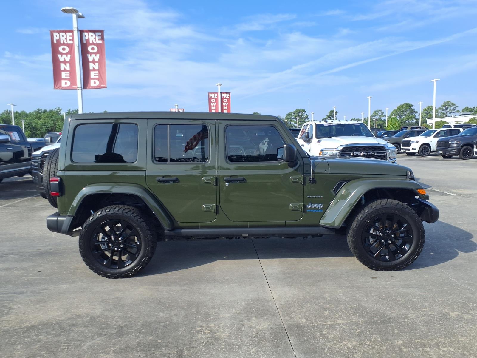 2021 Jeep Wrangler Unlimited Sahara 4xe Sarge Green Clearcoat at League City CDJR