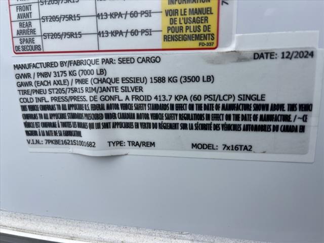 2025 Seed Cargo        SC7X16TA2* 
