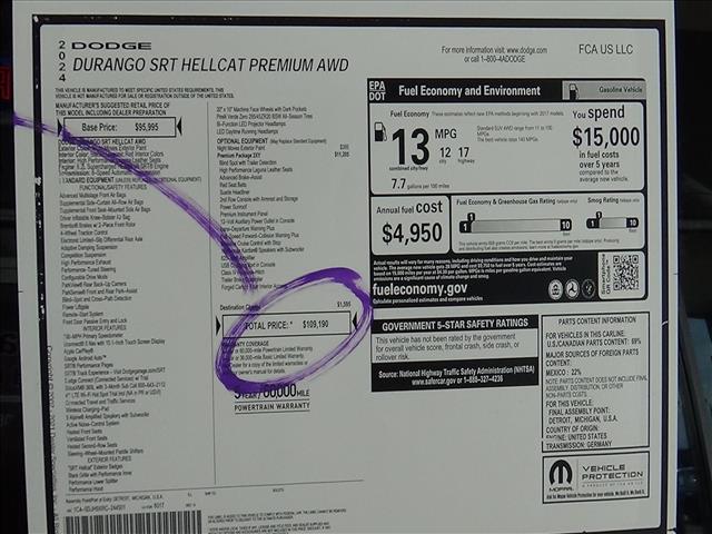 2024 Dodge Durango SRT Hellcat Premium:C7062