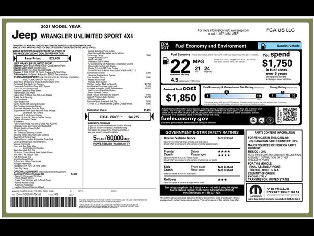2021 Jeep Wrangler Unlimited Sport S