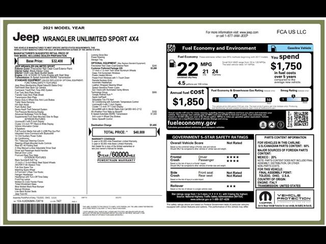 2021 Jeep Wrangler Unlimited Sport S