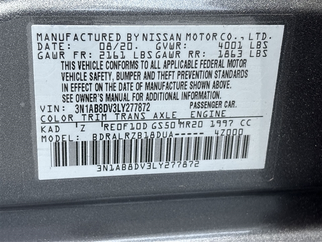2020 Nissan Sentra SR