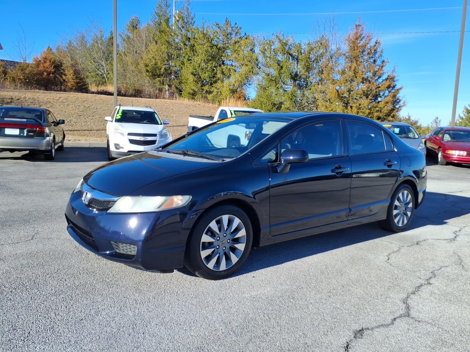 Black 2009 Honda Civic Sedan Front-Wheel Drive 5-Speed Automatic