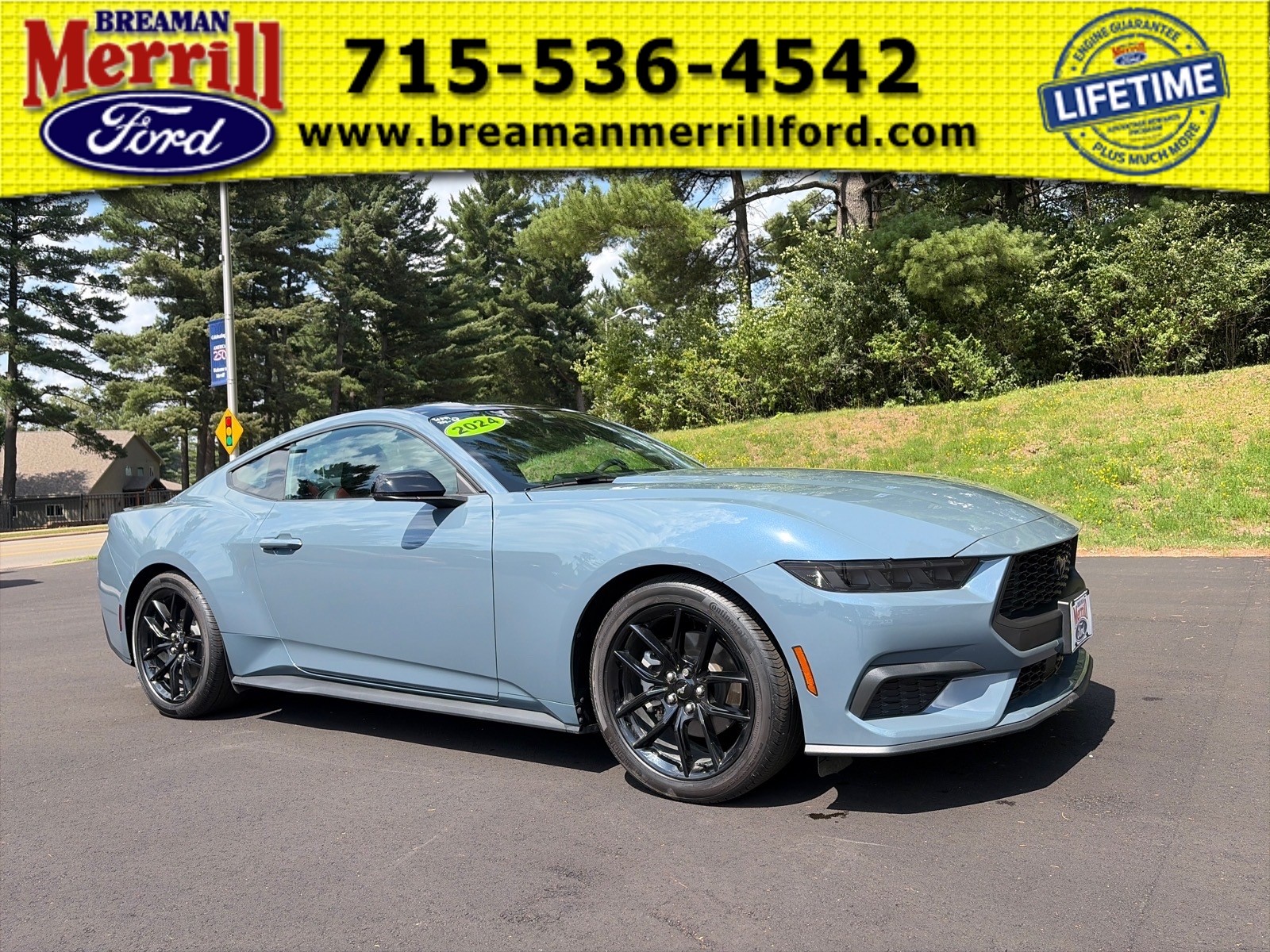 Lt. Blue 2024 Ford Mustang Coupe Rear-Wheel Drive Automatic