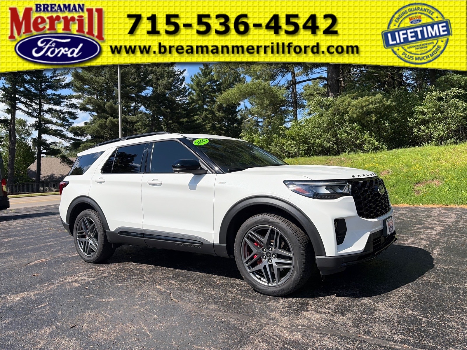 Star White Metallic Tri-Coat 2025 Ford Explorer ST-Line AWD SUV / Crossover All-Wheel Drive Automatic