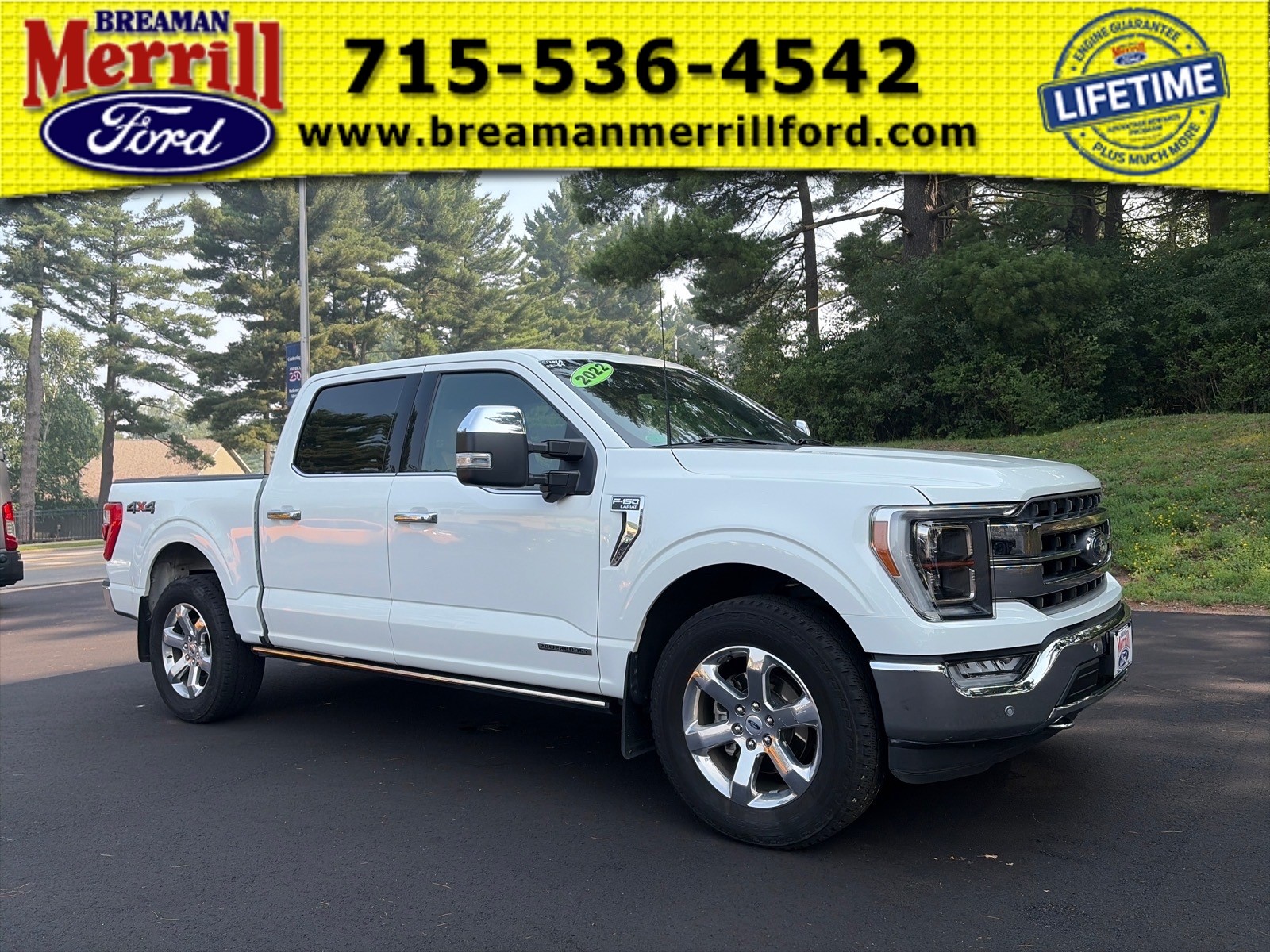 White 2022 Ford F-150 Pickup Truck Four-Wheel Drive Automatic