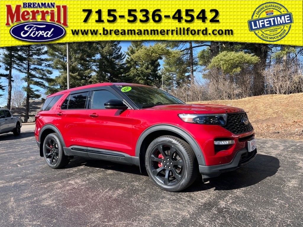 Rapid Red Metallic Tinted Clearcoat 2021 Ford Explorer ST AWD SUV / Crossover All-Wheel Drive Automatic