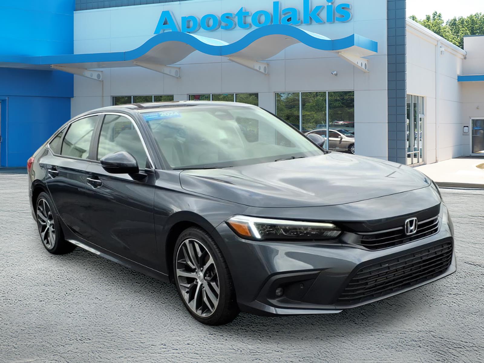 Meteorite Gray 2024 Honda Civic Touring FWD Sedan Front-Wheel Drive Continuously Variable Transmission