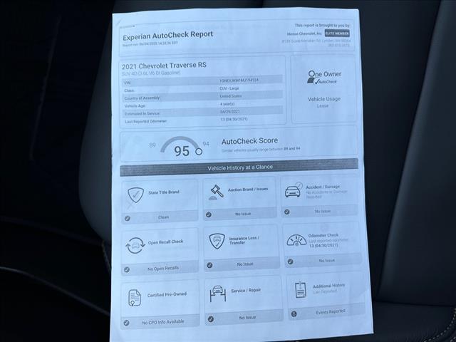 2021 Chevrolet Traverse RS