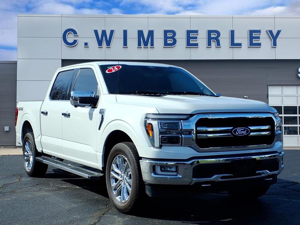 Oxford White 2024 Ford F-150 Lariat SuperCrew 4WD Pickup Truck Four-Wheel Drive Automatic