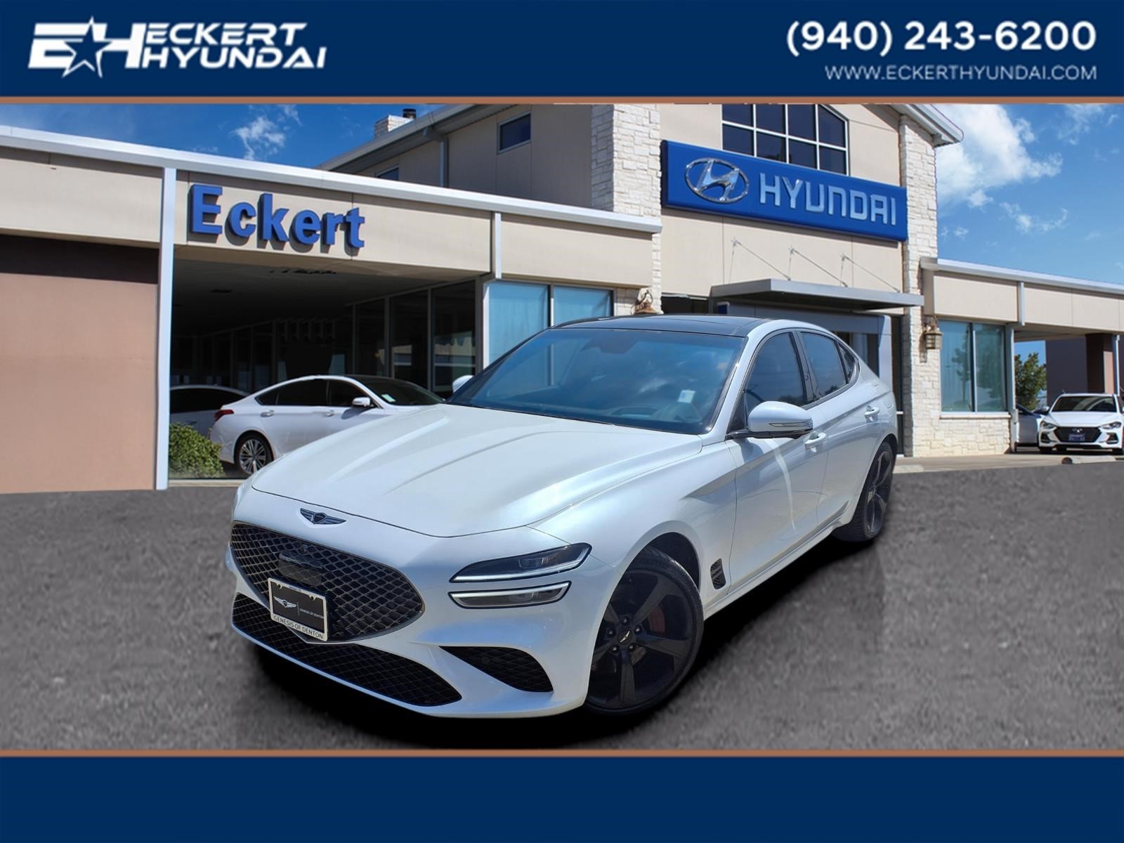 White 2026 Genesis G70 3.3T Sport Prestige RWD Sedan Rear-Wheel Drive 8-Speed Automatic
