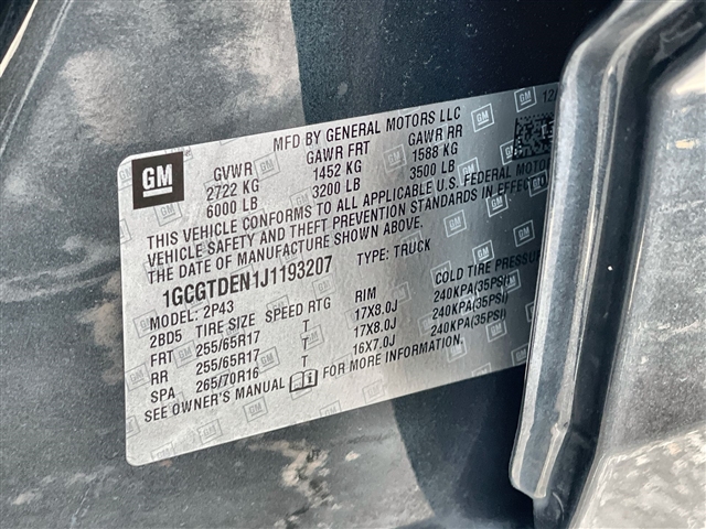 2018 Chevrolet Colorado Z71