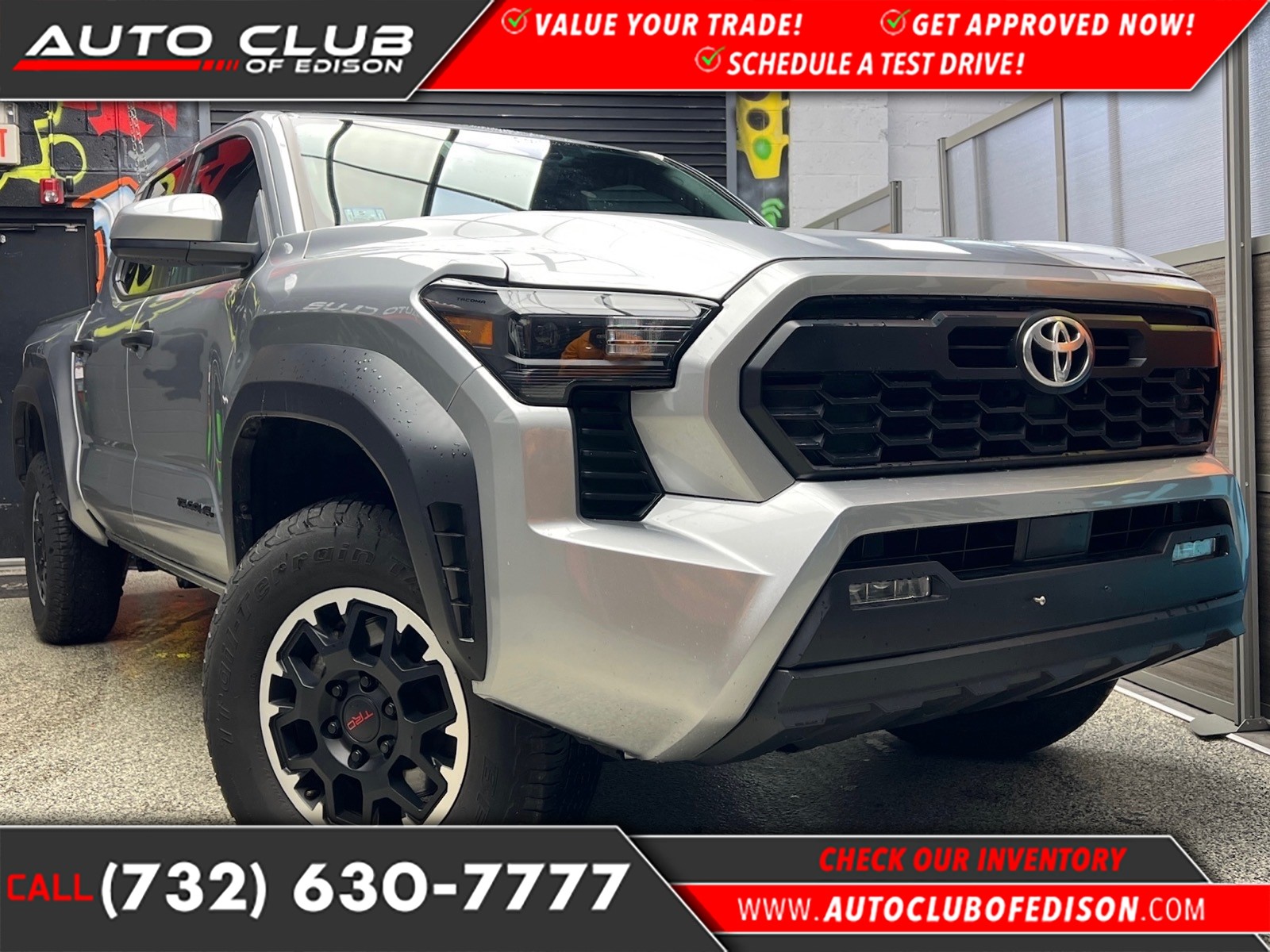 Celestial Silver Metallic (1j9) 2024 Toyota Tacoma TRD Off-Road Double Cab 4WD Pickup Truck Four-Wheel Drive 8-Speed Automatic