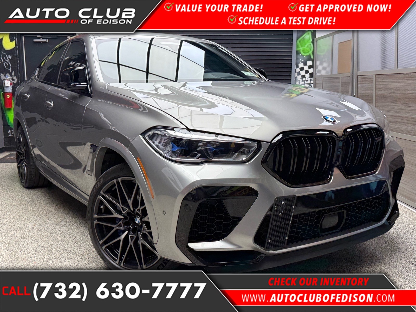 Gray (Donington Grey Metallic (c28)) 2021 BMW X6 M AWD SUV / Crossover All-Wheel Drive Automatic