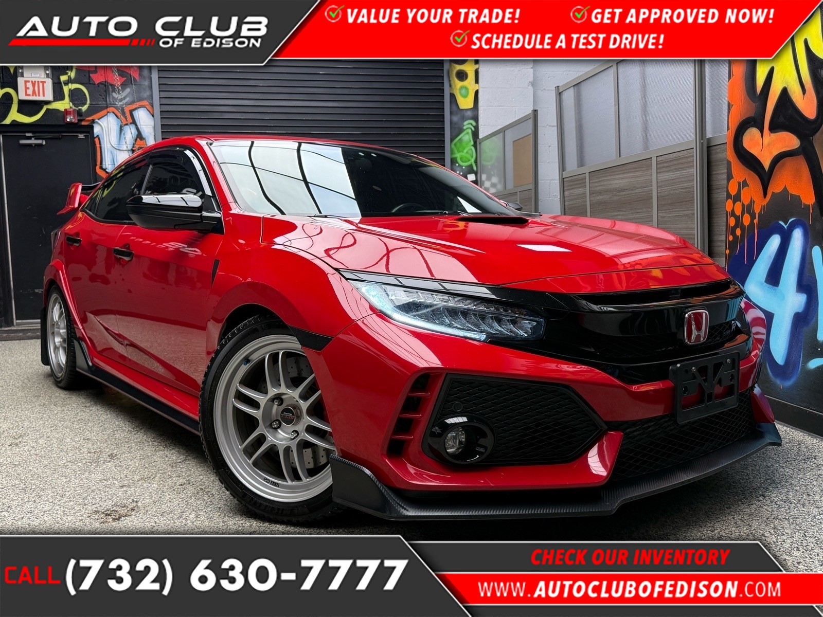 Rallye Red (re) 2019 Honda Civic Type R Touring FWD Hatchback Front-Wheel Drive 6-Speed Manual