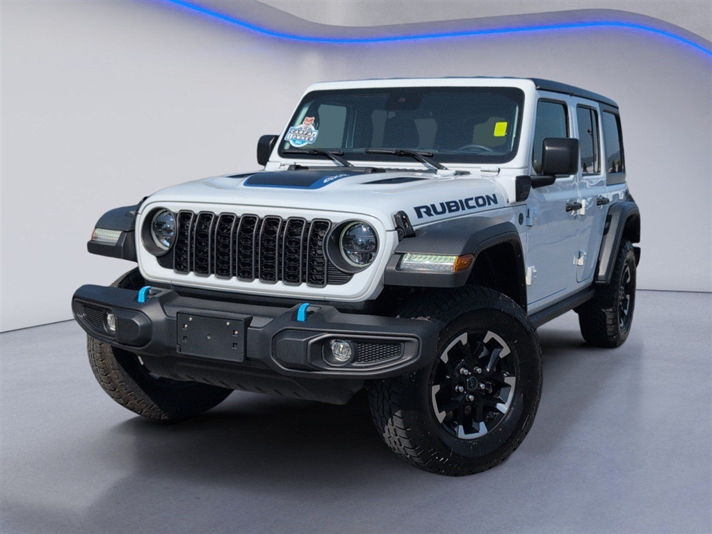 Used 2024 Bright White Clear Coat Jeep Rubicon 4xe image 2