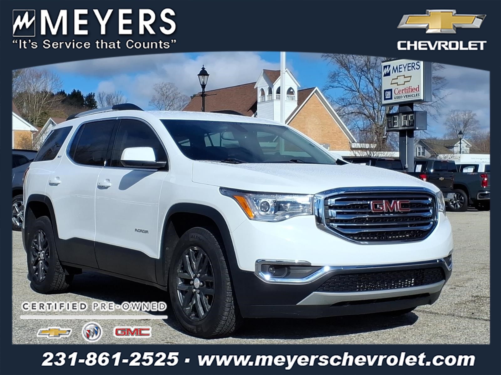 Summit White Gaz 2018 GMC Acadia SLT-1 AWD SUV / Crossover Four-Wheel Drive 6-Speed Automatic