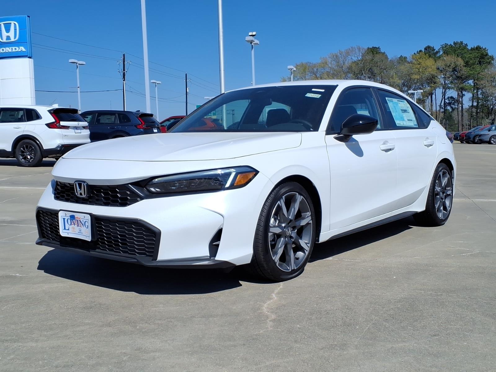 Platinum White Pearl 2026 Honda Civic Hatchback Sport FWD Hatchback Front-Wheel Drive Continuously Variable Transmission