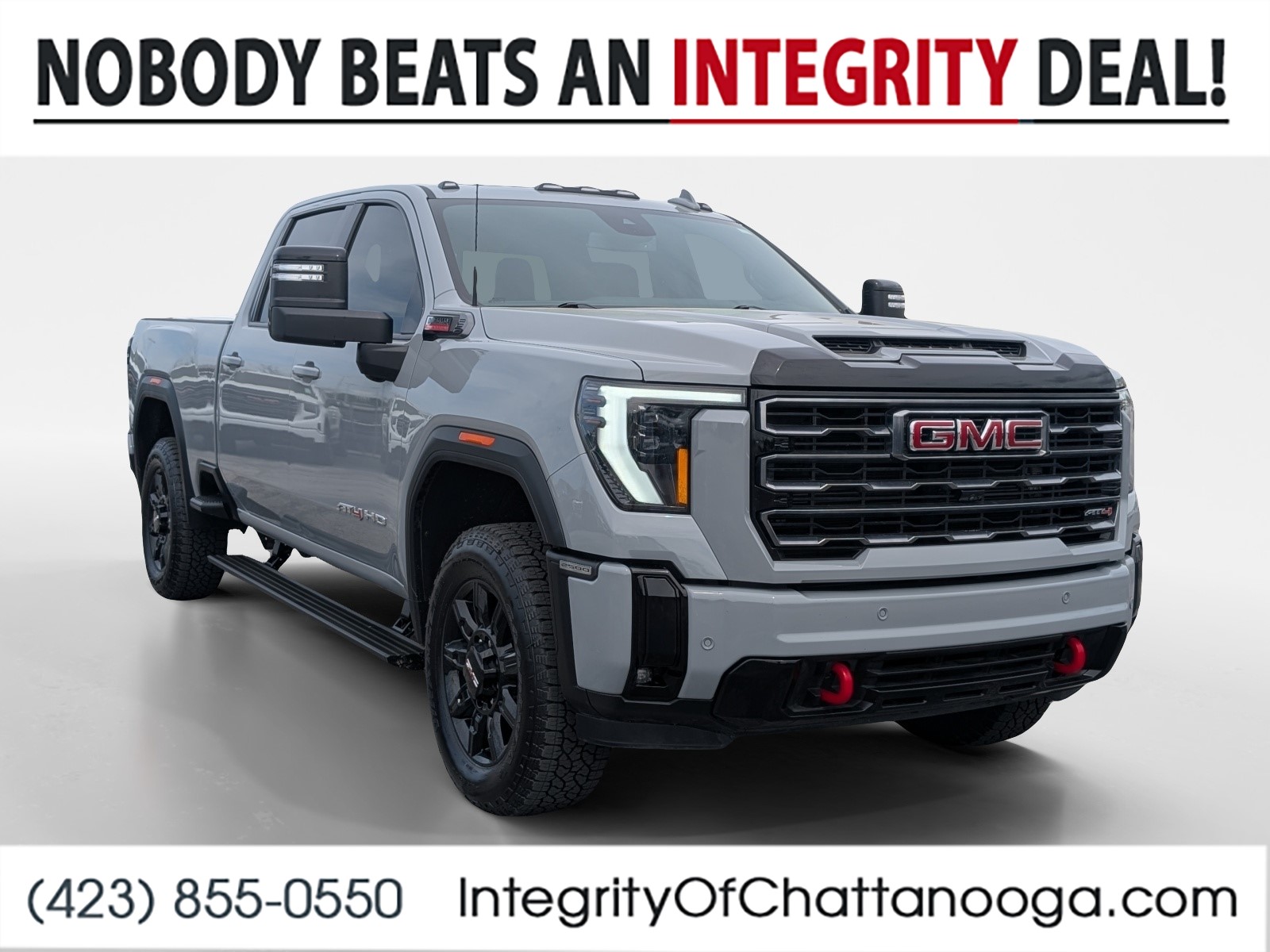 Thunderstorm Gray 2025 GMC Sierra 2500HD AT4 Crew Cab 4WD Pickup Truck Four-Wheel Drive Automatic