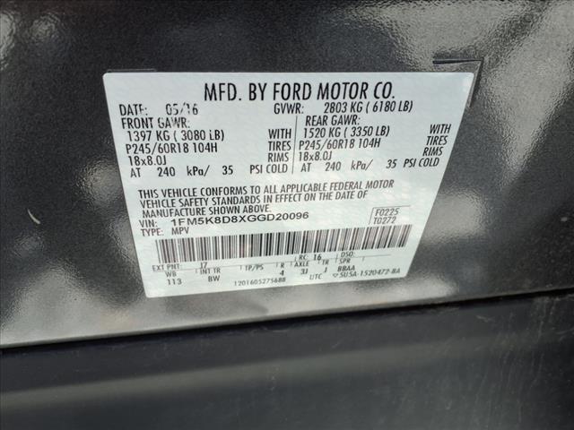 2016 Ford Explorer XLT:RS25014