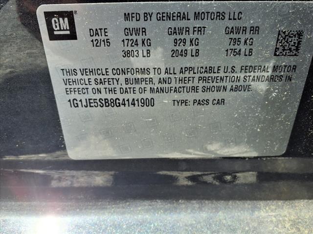 2016 Chevrolet Sonic LTZ Auto:RS24950