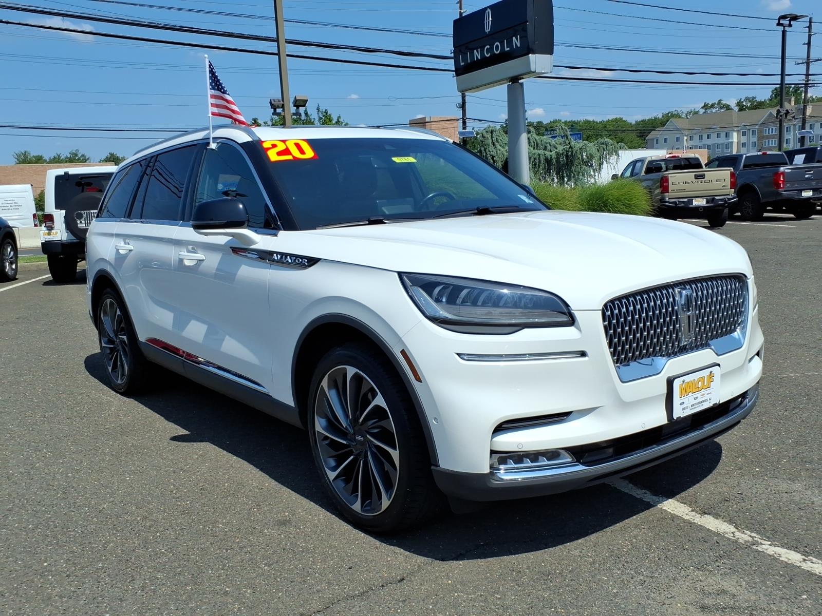 White Metallic 2020 Lincoln Aviator SUV / Crossover All-Wheel Drive Automatic