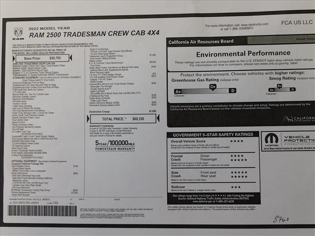 2022 RAM 2500 Tradesman:NG439233