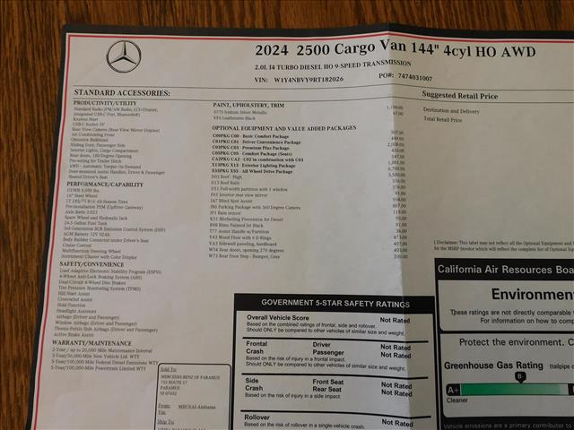 2024 Mercedes-Benz Sprinter 2500:RT182026