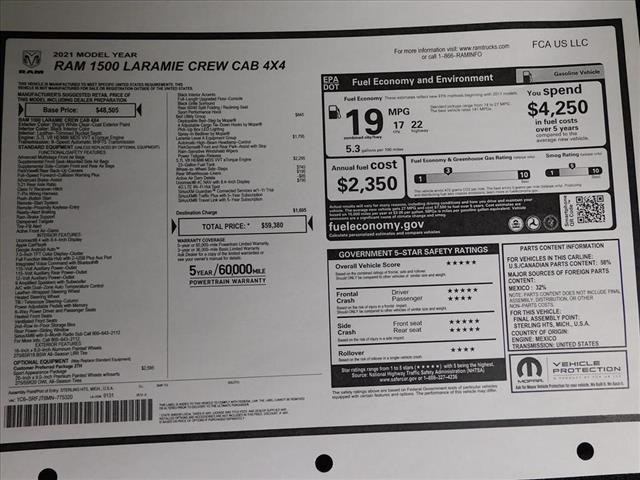 2021 RAM 1500 Laramie:MN775320