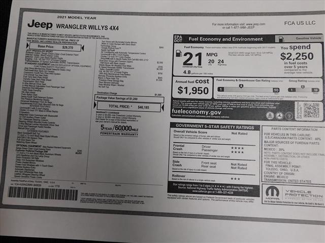 2021 Jeep Wrangler Willys:MW848839