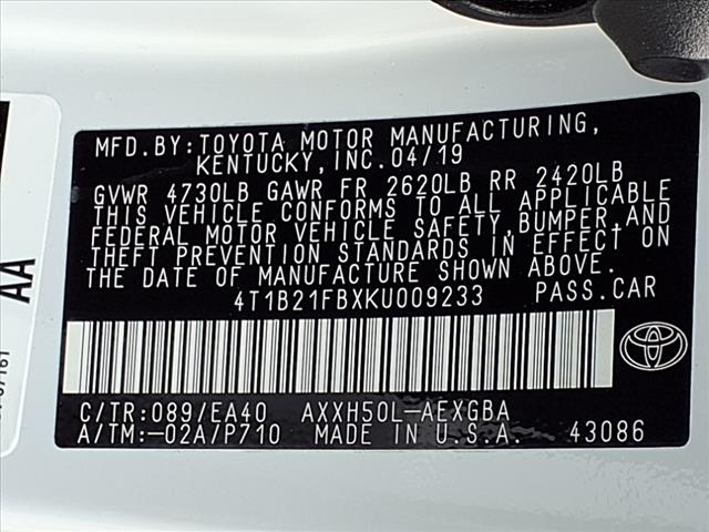 2019 Toyota Avalon Hybrid Hybrid XLE