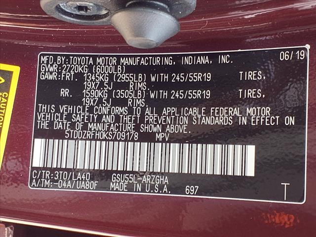 2019 Toyota Highlander Limited Platinum