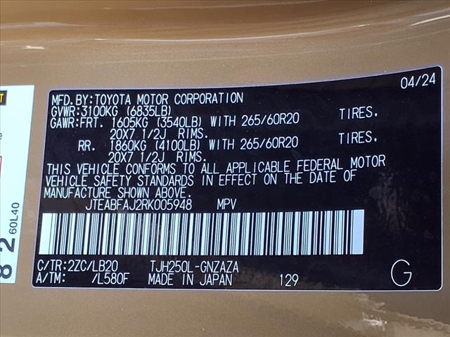 2024 Toyota Land Cruiser 4DR 4WD