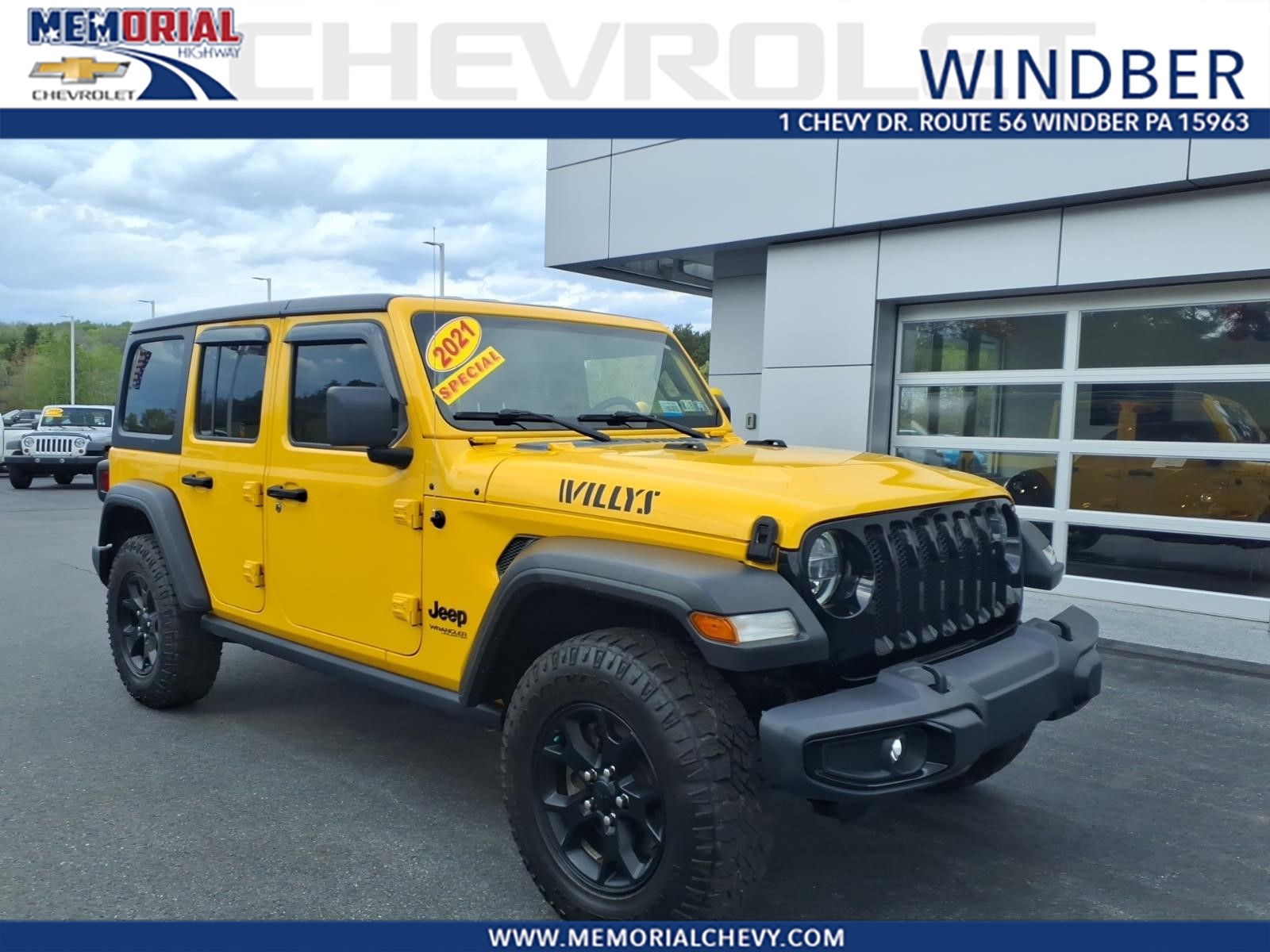 2021 Jeep Wrangler Unlimited Willys Hellayella Clear Coat Pyv at Memorial Highway Chevrolet