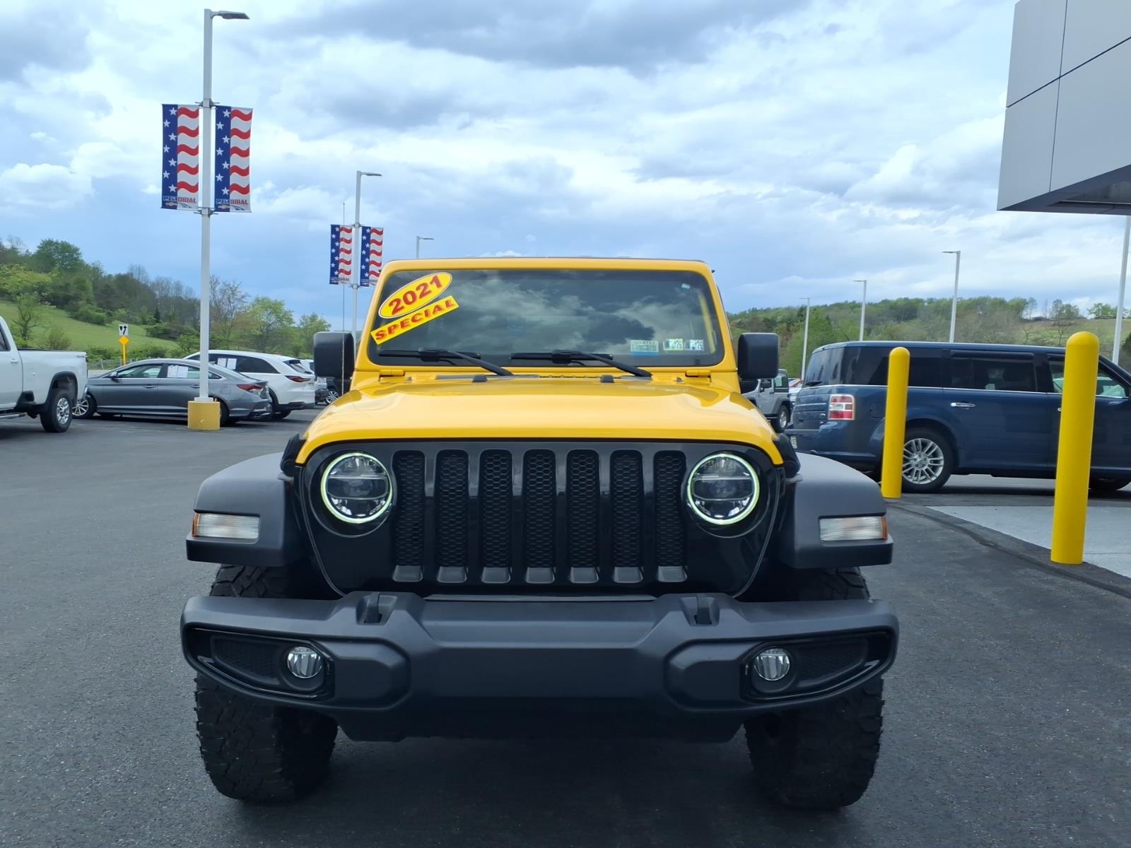 2021 Jeep Wrangler Unlimited Willys Hellayella Clear Coat Pyv at Memorial Highway Chevrolet